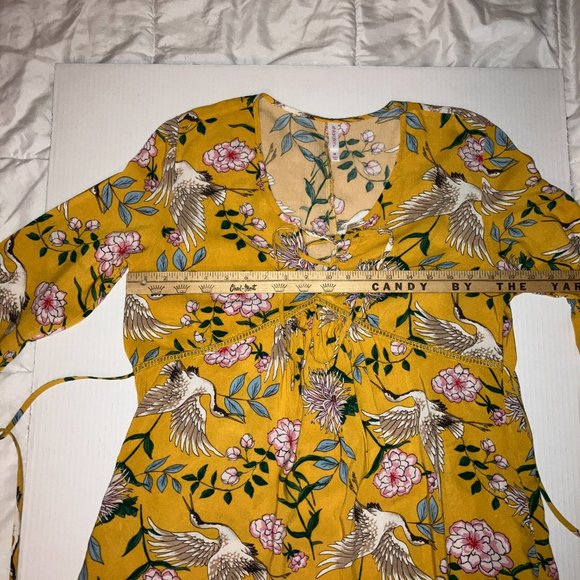 Xhilaration Womens Empire Waist Jacobean Print Dress Tunic Size M - Picture 11 of 13